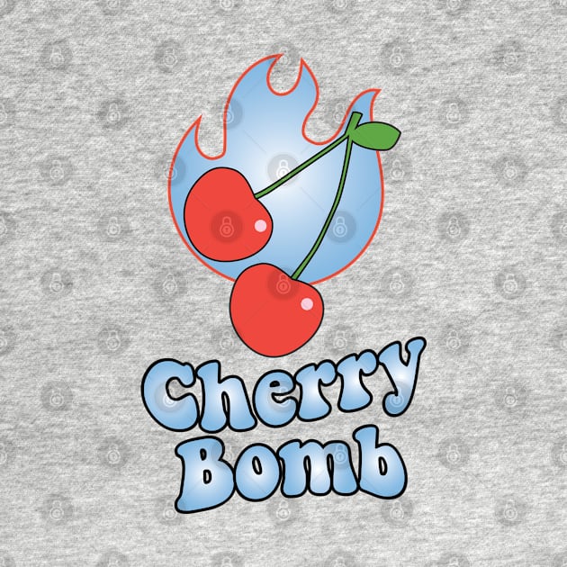 Cherry Bomb and Light Blue Flaming Design by YourGoods